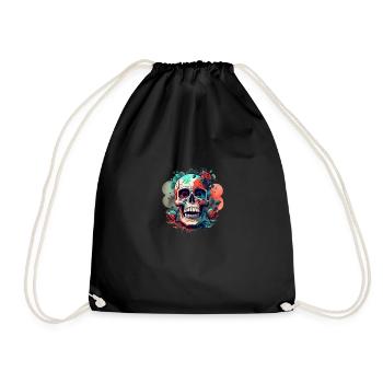 Skull in Gothic Design Vector Design HD - Drawstring Bag - black - Front