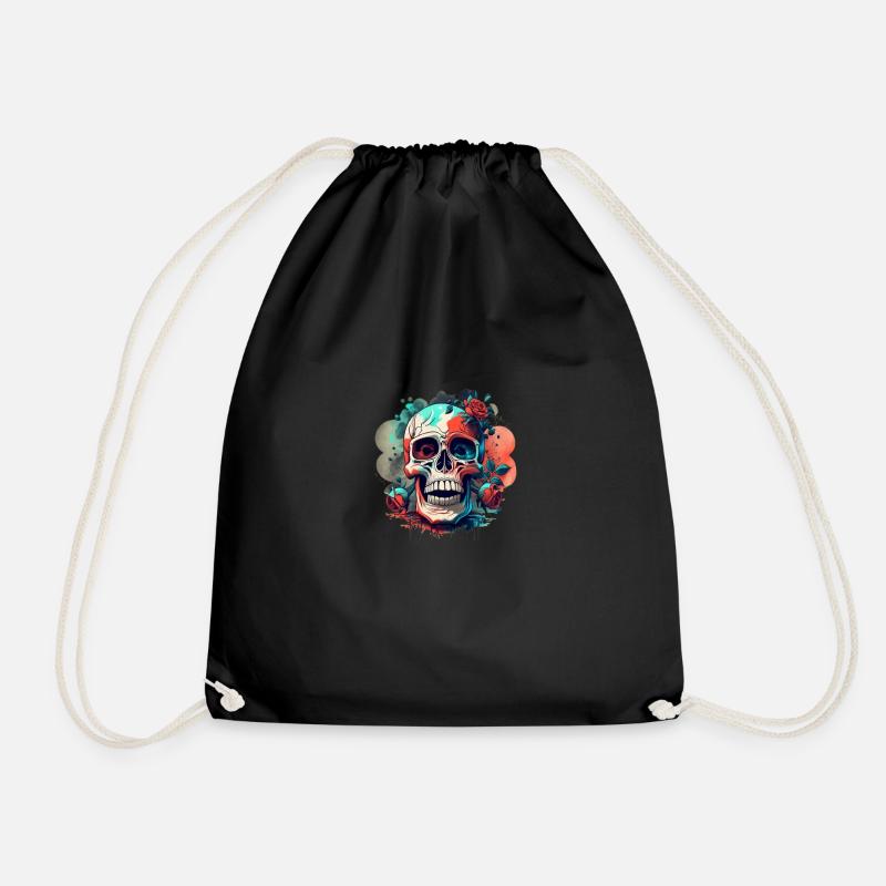 Crâne dans la conception gothique conception vectorielle HD - Sac de sport léger - noir