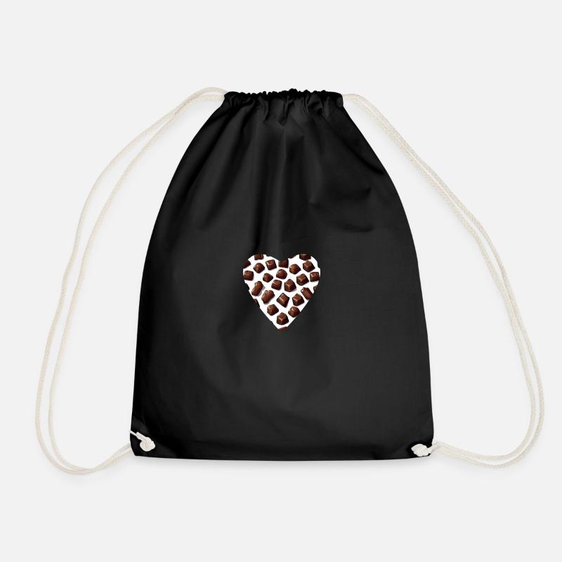 Sweet Seduction Chocolate Heart - Drawstring Bag - black