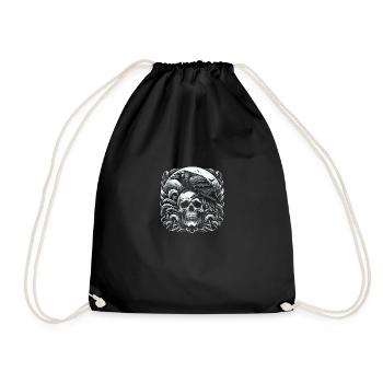 Crescent's Embrace - Drawstring Bag - black - Front
