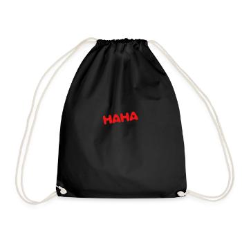 Motif sucré - "HAHA" rouge - Sac de sport léger - noir - Devant