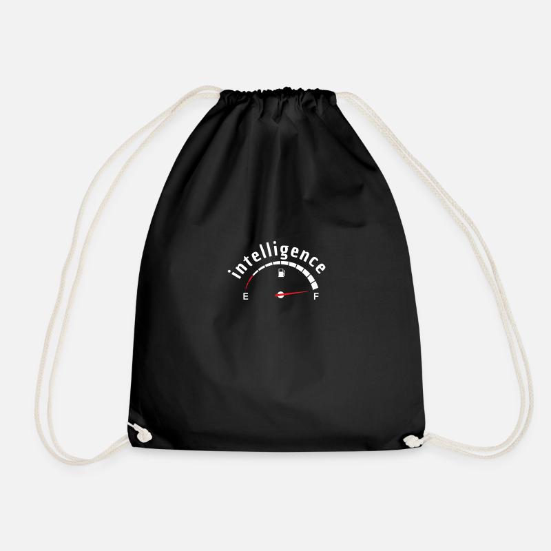 Intelligence(Funny sayings) - Drawstring Bag - black