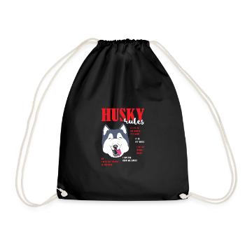 Sibirischer Husky - Turnbeutel - Schwarz - Vorne