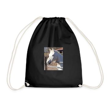 Portrait de cheval blanc - Sac de sport léger - noir - Devant