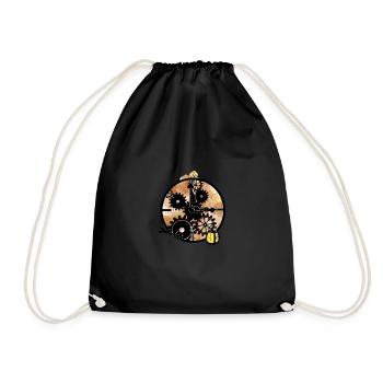 Horloge steampunk avec mécanicien - Sac de sport léger - noir - Devant
