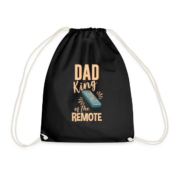 Dad King Of The Remote 4 - Drawstring Bag - black - Front