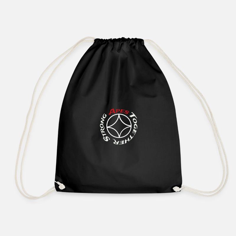 Apes together strong // monkeys together strong - Drawstring Bag - black