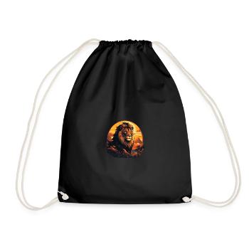 Le lion - le roi des bêtes - Sac de sport léger - noir - Devant