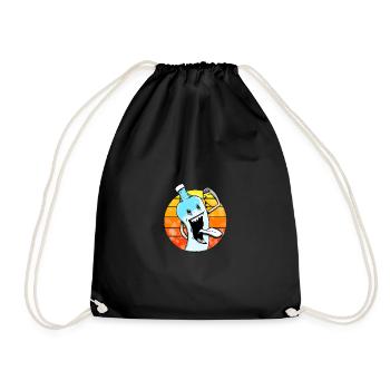 Water bottle people sunset - Drawstring Bag - black - Front