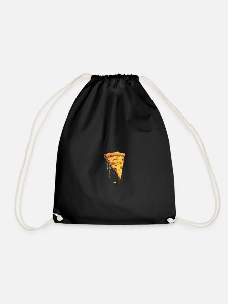 Cheesy Slice - Drawstring Bag - black