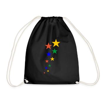 colorful stars - Drawstring Bag - black - Front