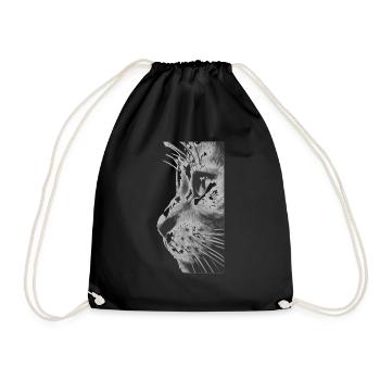 Cat's face - Drawstring Bag - black - Front