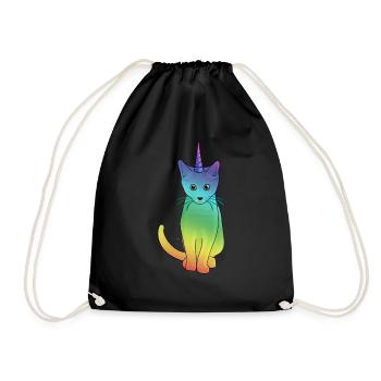 I'm a caticorn.. Cat Unicorn tshirt unicorn squad - Drawstring Bag - black - Front