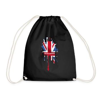 Union Jack 5 - Turnbeutel - Schwarz - Vorne