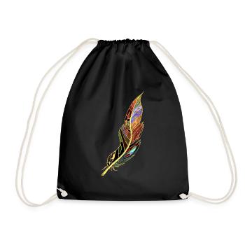 Feather - Drawstring Bag - black - Front