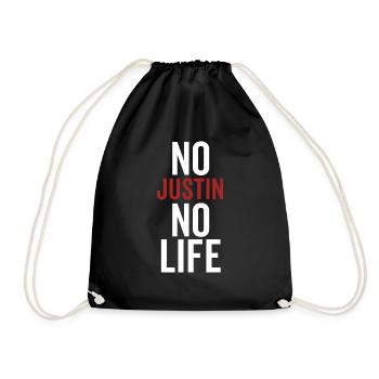 Nein Justin Kein Leben - Turnbeutel - Schwarz - Vorne