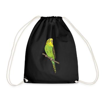 Budgerigar Perruche Oiseau Cadeau pour animaux de compagnie - Sac de sport léger - noir - Devant