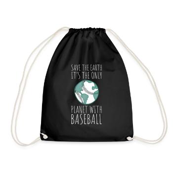 Baseball player Baseball - Drawstring Bag - black - Front