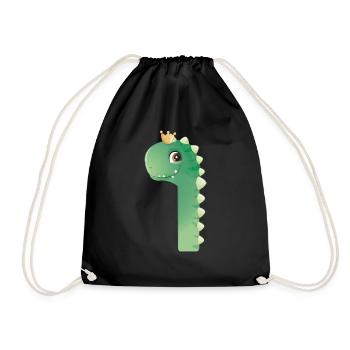 Dino Number 1 - Drawstring Bag - black - Front