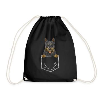 Australian Cattle Dog Red Blue Heeler - Drawstring Bag - black - Front
