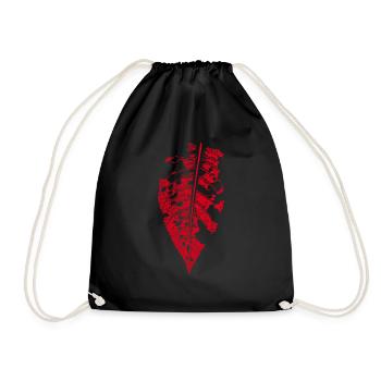 Leaf cherry / cherry leaf with caterpillar bites - Drawstring Bag - black - Front