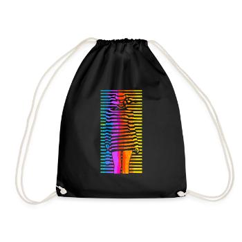Schöne weibliche Farbe Mode bunte Frau Kunst - Turnbeutel - Schwarz - Vorne