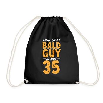 Bald Head Baldness Beard Bald Head - Drawstring Bag - black - Front