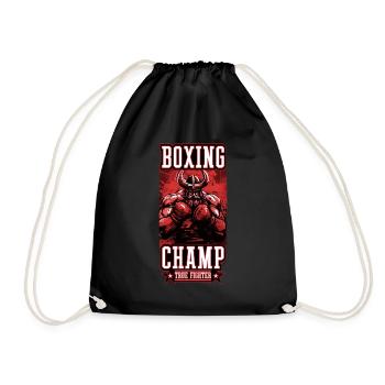 Wikinger Boxer Kämpfer Odin Boxing Champ - Turnbeutel - Schwarz - Vorne