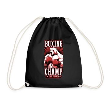 Polar Bear Boxer Fighter Polar Bear Boxing Champ - Drawstring Bag - black - Front