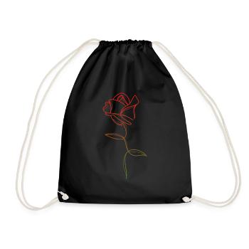 ROSE one color line - Drawstring Bag - black - Front