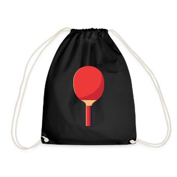 Tischtennis Schläger Ball Spieler - Turnbeutel - Schwarz - Vorne