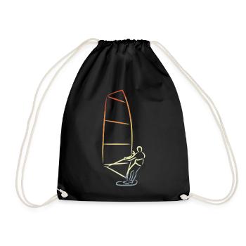 Vintage Windsurfer - Turnbeutel - Schwarz - Vorne