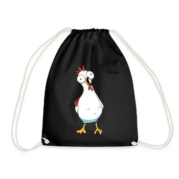 Chicken Poultry Chicken Coop Farm Hen Eggs - Drawstring Bag - black - Front