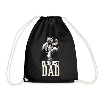 Funniest Father Dancing Bear Gift - Drawstring Bag - black - Front