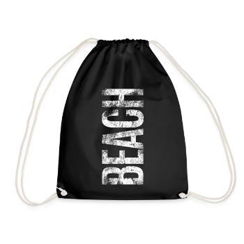 Beach Typo-Design | Urlaub am Strand - Turnbeutel - Schwarz - Vorne