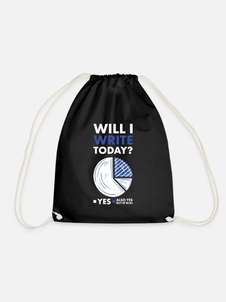 Writer Will I Write Today - Turnbeutel - Schwarz
