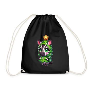 Arbre de Noël zèbre Costume Cartoon - Sac de sport léger - noir - Devant