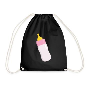 Baby Flasche - Turnbeutel - Schwarz - Vorne