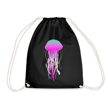 Jellyfish Diving Sea Fish Underwater Gift - Drawstring Bag - black - Front