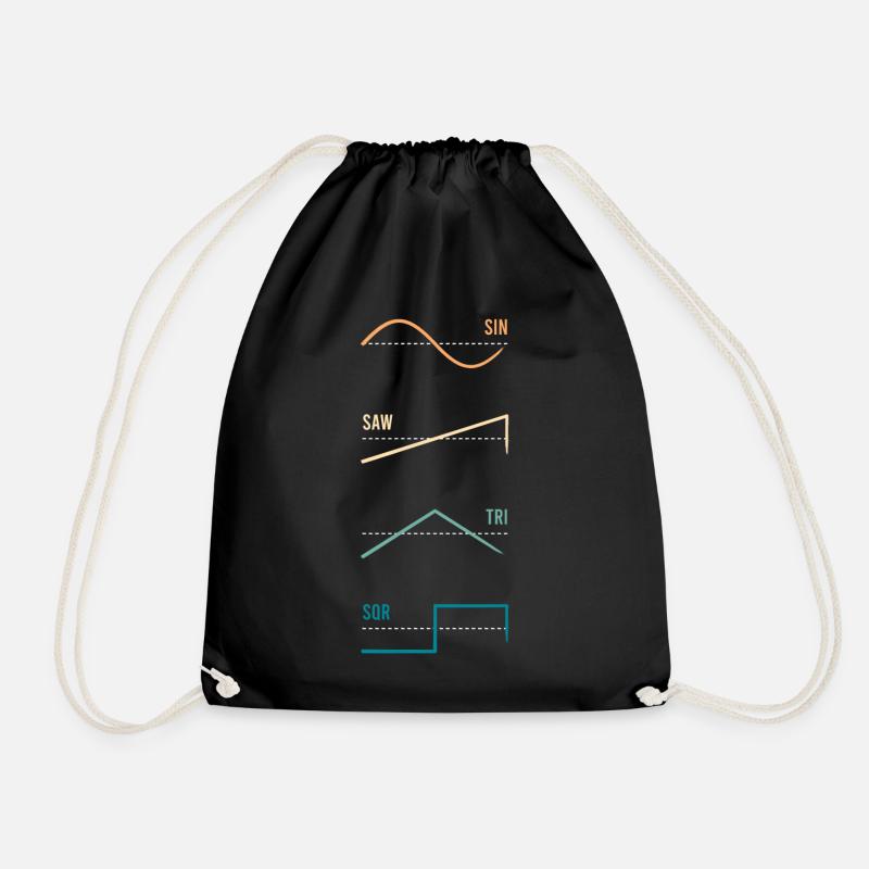 Synthesizer Wellenform Vintage - Turnbeutel - Schwarz