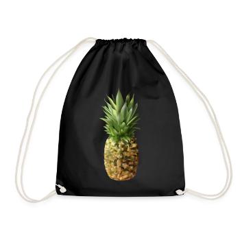 Ananas - Turnbeutel - Schwarz - Vorne