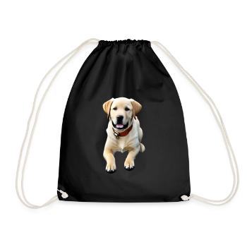 Labrador Retriever - Drawstring Bag - black - Front