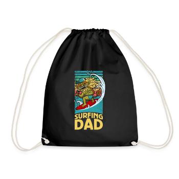 Bali Summer Barong Vacation Indonesia Wave - Drawstring Bag - black - Front