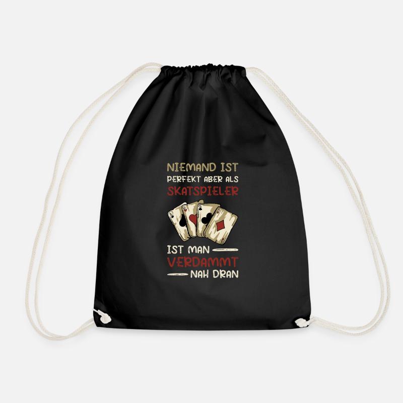 Skat Kartenspiel Karten Geschenk - Turnbeutel - Schwarz