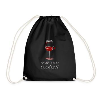Wine Not? Vino Pun - Drawstring Bag - black - Front