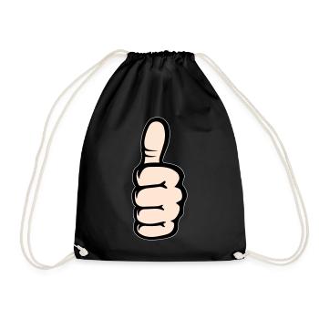 Alles klar OK Hand Symbol - Turnbeutel - Schwarz - Vorne