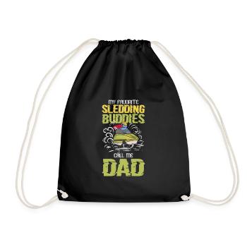 My Favorite Sledding Buddie Call Me Dad Snowmobile - Turnbeutel - Schwarz - Vorne