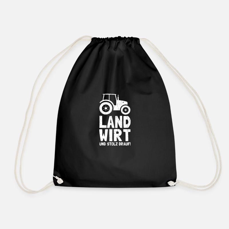 Ich bin Landwirt und stolz drauf! Bäuerinnen Bauer - Turnbeutel - Schwarz