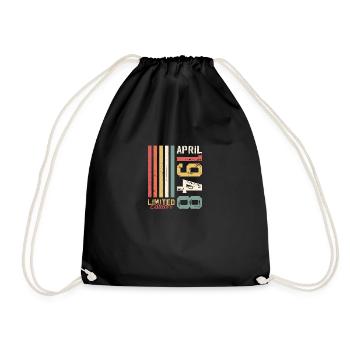 77th Birthday Legend April Born in 1948 - Drawstring Bag - black - Front