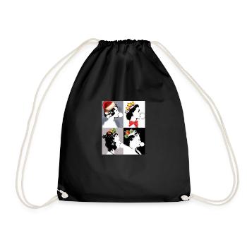 Queen II -Elizabeth England Queen,Kaugummi,pop-art - Turnbeutel - Schwarz - Vorne